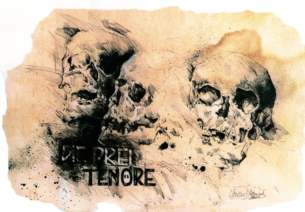 3 Tenöre, Mischtechnik, 21 x 28, 2001