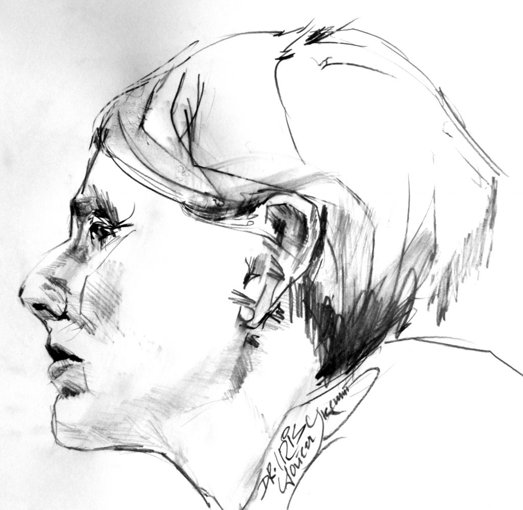 Dr Iris Unterberger, Papier, 30 x 45 cm, 2021