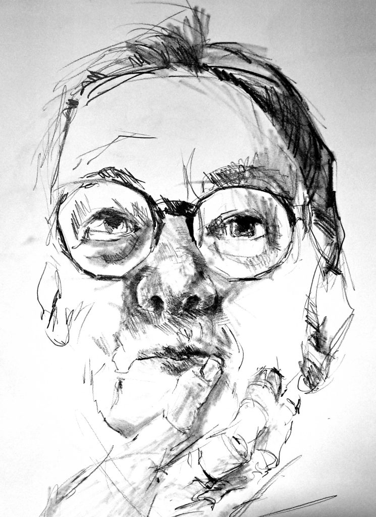 Brigitte, Graphit, Papier, 50 x 70 cm, 2024