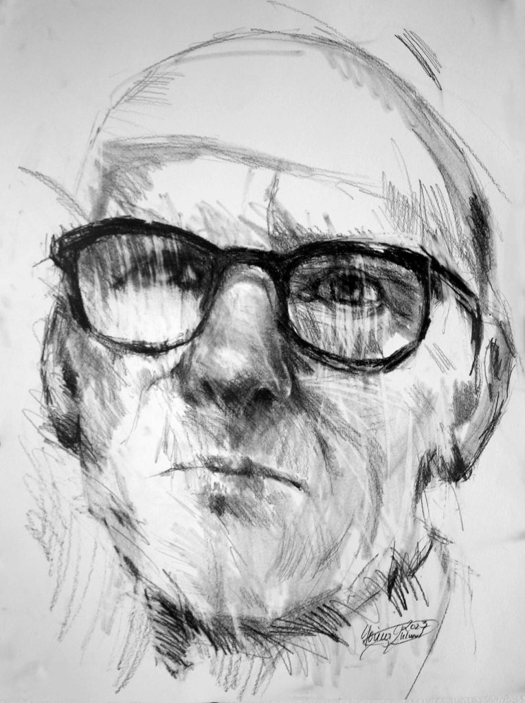 Ferdl, Graphit, Papier, 62 x 50 cm, 2023