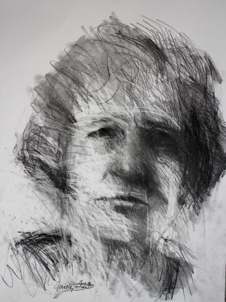 Gerdi, Graphit, Papier, 50 x 60 cm, 2023