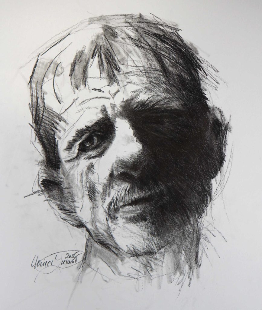 Selbst, Graphit, Papier, 50 x 42 cm,2025