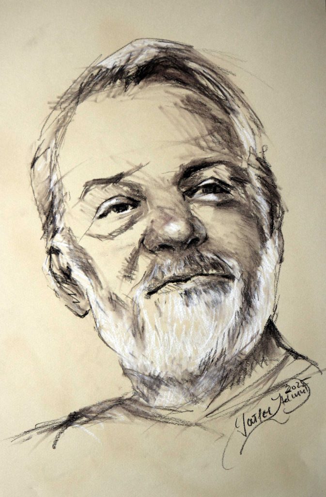 Wolfi, Graphit, Kreide, Papier, 45 x 33 cm, 2025