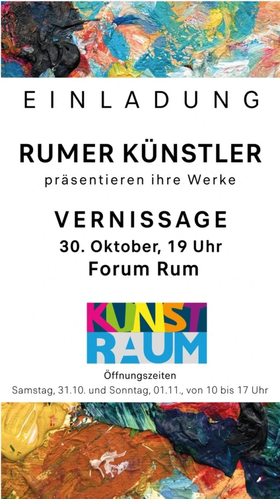 Plakat der Ausstellung Rumer Künstler